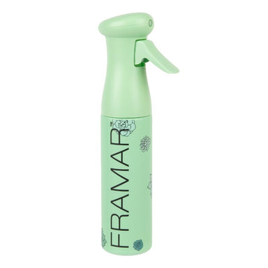 Framar Plant Mom Myst Assist 250ml professional continuous spray bottle in matte matcha green with succulent print