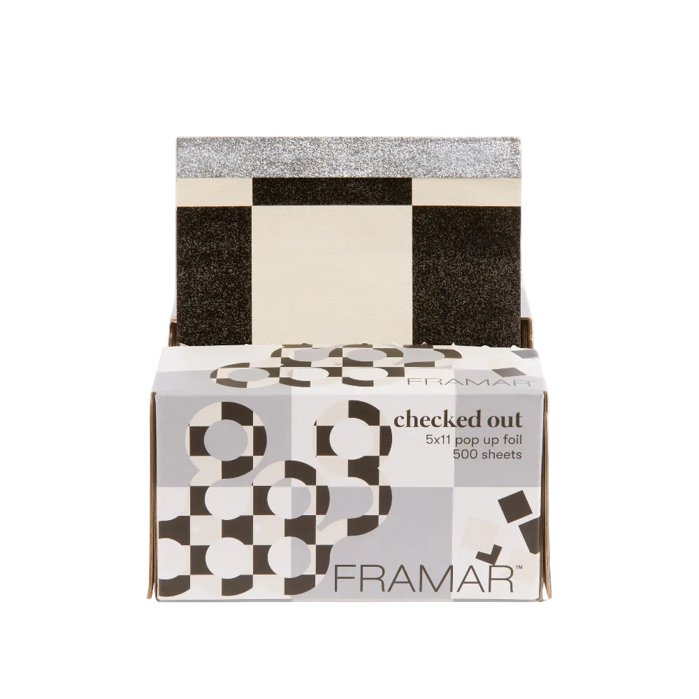 Framar Checked Out black and white checkered professional hair foil for highlighting