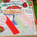 Professional Framar Dreamweaver combs displayed on a strawberry themed background for salon decor inspiration