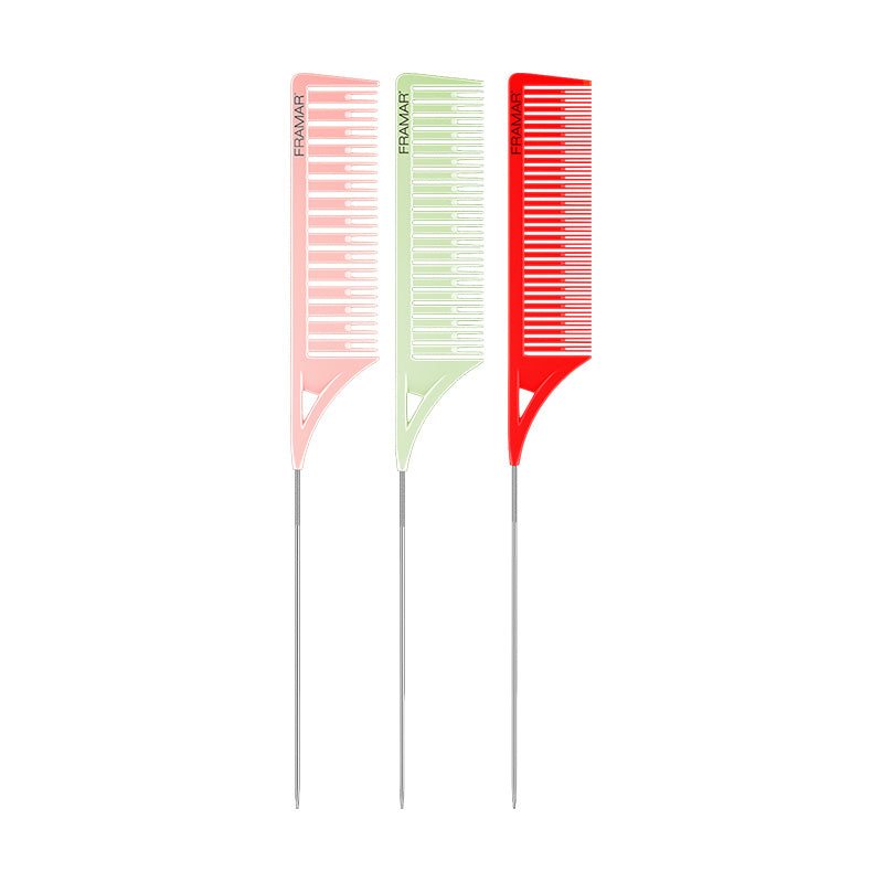 Set of three Framar Strawberry Shortcake Dreamweaver highlighting combs in red, green, and pink