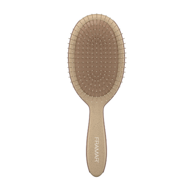 Framar Terra Detangle Brush in Canvas Ecru neutral wheat fibre hair brush front view