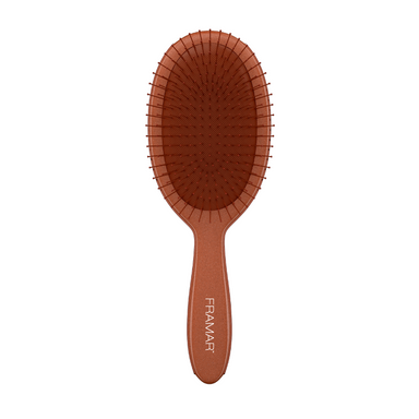 Framar Terra Detangle Brush in Terracotta Clay biodegradable hair brush front view