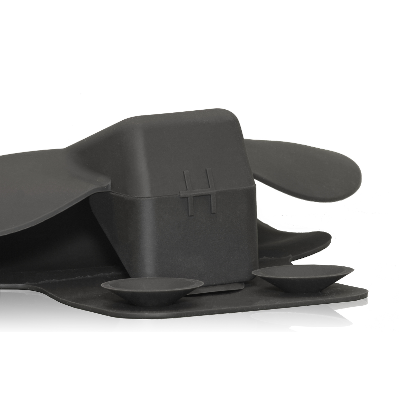 Underside view of the HeadBed showing the secure suction cups and sturdy construction