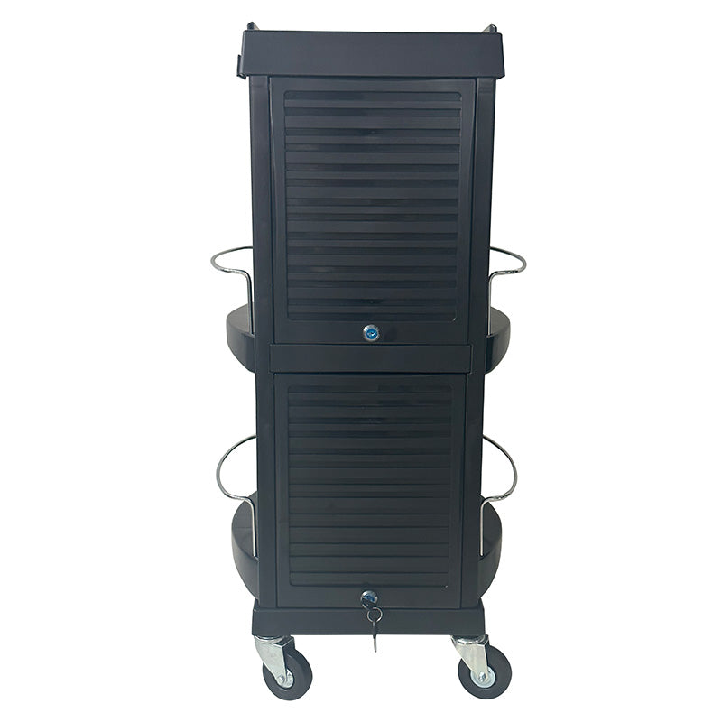 Heavy-duty salon trolley with smooth rolling castor wheels