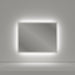 LED rectangle salon mirror mounted in landscape orientation with cool white backlighting