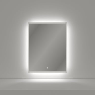 ID Rectangle Salon Mirror with cool white LED backlight in portrait orientation for hair salons