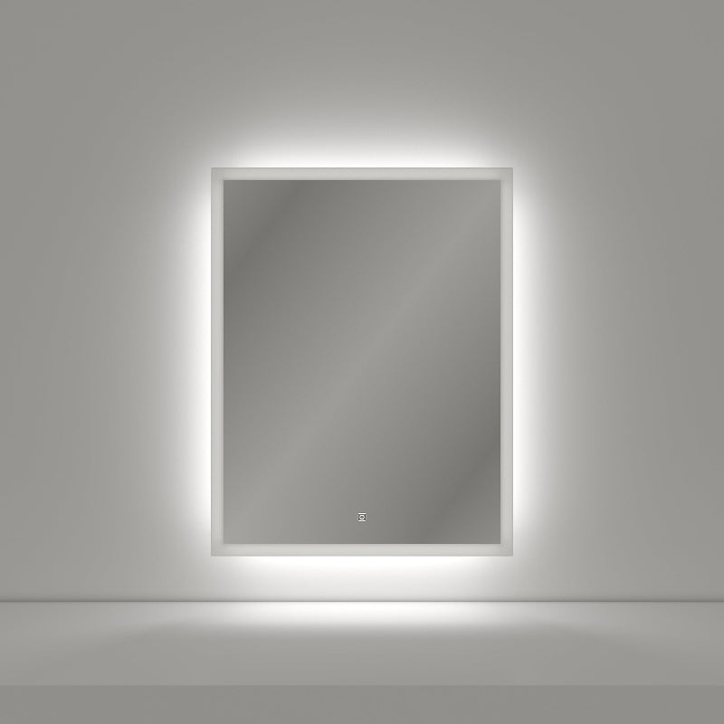 ID Rectangle Salon Mirror with cool white LED backlight in portrait orientation for hair salons