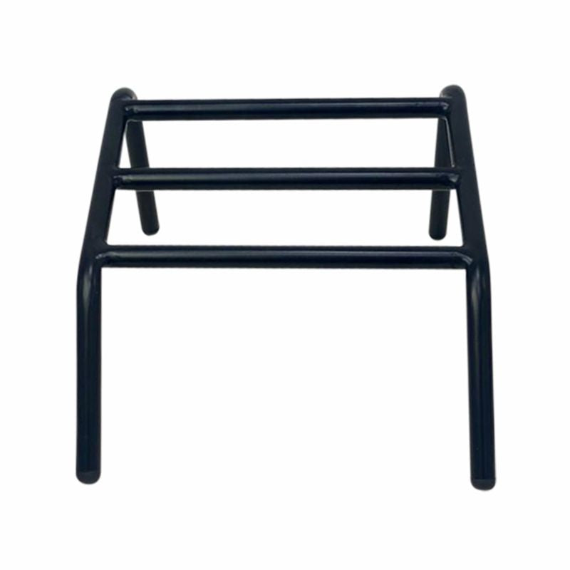 Front view of Joiken 3 Bar Floor Mounted Footrest for salon and barber use