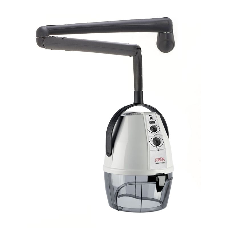 Black Joiken Acrobat 2-Speed wall-mounted salon dryer with large dome visor