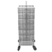 Front view of the Joiken Aries 7 tier hairdressing trolley in smoke grey for Australian salons