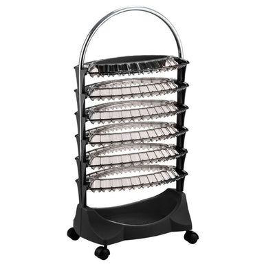 Joiken ART nail polish trolley with six tiers and chrome handle empty front view