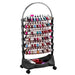 Professional nail polish organiser trolley fully stocked with colourful nail polish bottles