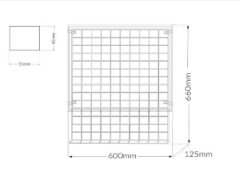 Technical specifications and dimensions for the Joiken Basic Tint Rack showing 660mm height and 600mm width