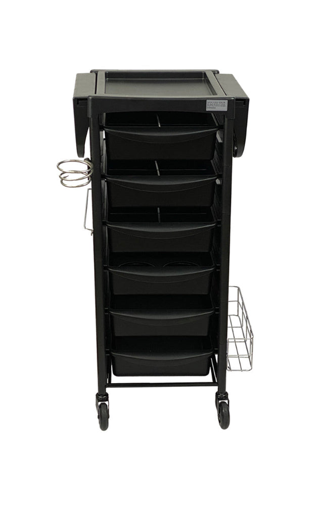 Front view of the Joiken Breeze PLUS trolley showing 6 drawers and a top storage tier