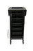 Rear view of the Joiken Breeze PLUS black 6 drawer hairdressing trolley showing the sturdy enclosed frame