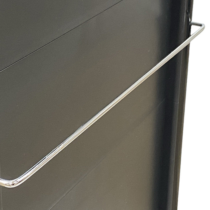 Close up of the durable chrome towel rail attached to the side of the Joiken Breeze PLUS trolley