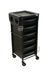 Side profile of the Joiken Breeze PLUS professional salon trolley showing side shelf and towel rail