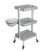 White Joiken Clem 3-shelf beauty trolley with integrated side bowl for salon accessories
