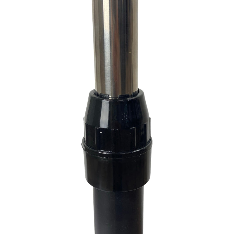 Detail shot of the black adjustment knob on the professional steamer stand