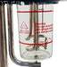 Close up of the heat resistant glass water canister and internal heating coil of the facial steamer