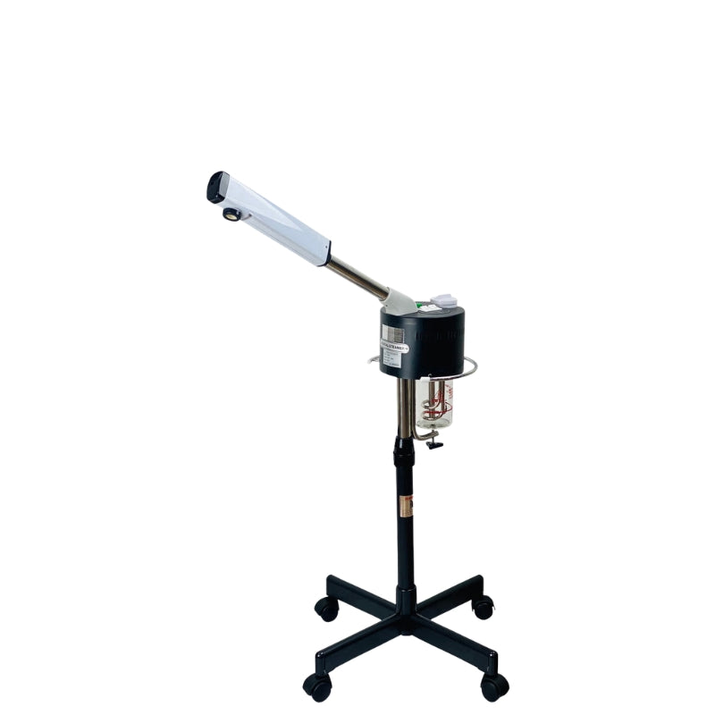 Professional facial steamer with a twistable arm for adjustable treatment positioning