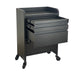 Black Joiken Fusion PLUS hairdressing trolley with three drawers partially open showing steel construction