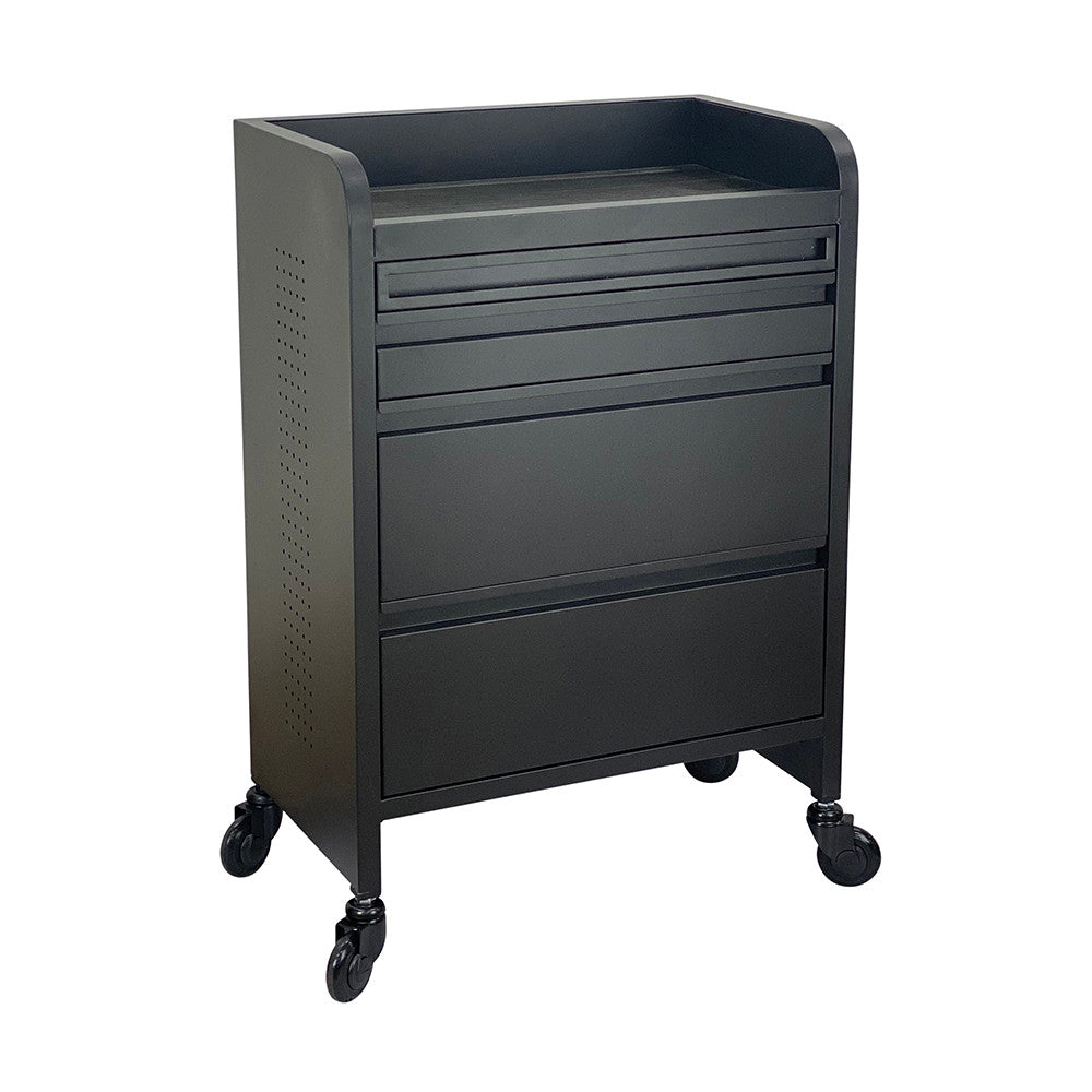 Professional Joiken Fusion PLUS black 4 drawer trolley for hair and beauty salons