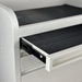 Close up of the white Fusion PLUS trolley showing the removable anti-slip ribbed rubber mat