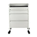 Front view of the Joiken Fusion PLUS wider salon trolley in white