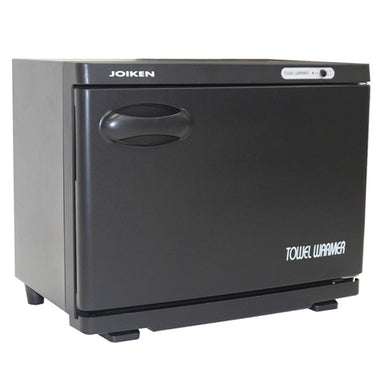 Front view of Joiken hot towel cabinet with closed door