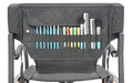 Detail shot of the removable brush holder organiser attached to the back of the Joiken Ivy chair