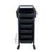 Front view of the black Joiken Jasper professional salon trolley