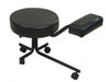 Black Joiken pedicure stool with adjustable leg support for beauty therapists and nail technicians