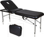 Joiken black portable aluminium beauty bed with adjustable legs and protective carry case for mobile therapists