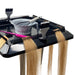 Top view of the Joiken Pulsar professional workstation with hair extensions and styling tools