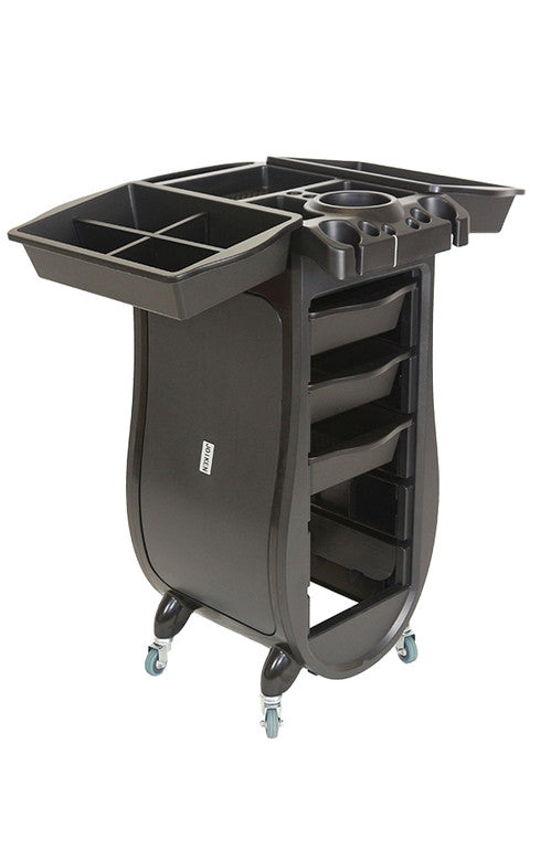 Joiken Rocket salon trolley with side trays attached to the top to extend the professional working surface area
