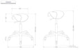 Technical dimension diagram for Joiken saddle stool showing height and width measurements