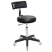 Professional black Joiken Sprint salon stool with black base and clear wheels