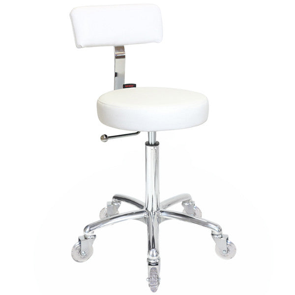 White Joiken Sprint professional stool with chrome base for Australian beauty clinics