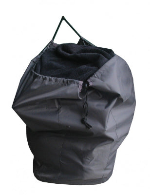 Joiken grey heavy-duty replacement bag for square salon towel bin with drawstring closure