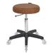 Tan brown salon stool with black base suitable for modern barbershops and hair salons