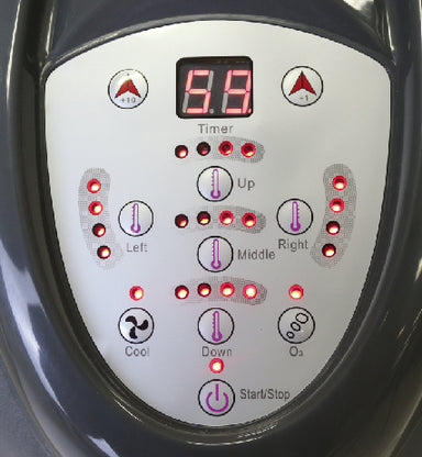 Detailed view of the Joiken VL603 Heat Master digital control panel showing timer and heat settings