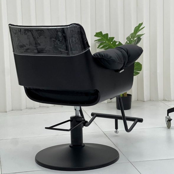 Rear view of the Karma Batemans Bay professional hair salon chair showing the sleek backrest design