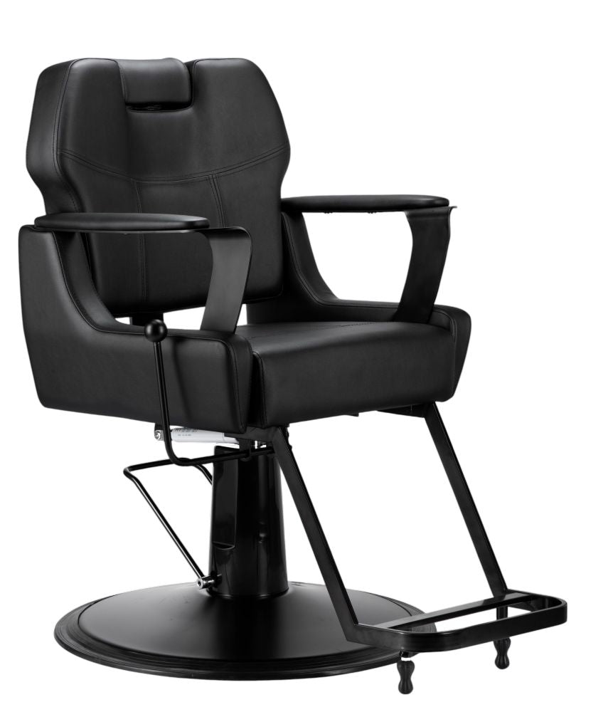 Black Karma Bowral reclining all-purpose salon chair shown at a front angle