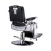 Rear view of the Karma Brisbane barber chair showing the chrome support and sturdy design
