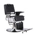 Karma Brisbane professional black barber chair with reclining backrest and hydraulic base
