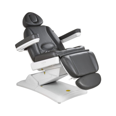 Karma Christchurch electric beauty bed in black with the trendelenburg tilt function activated