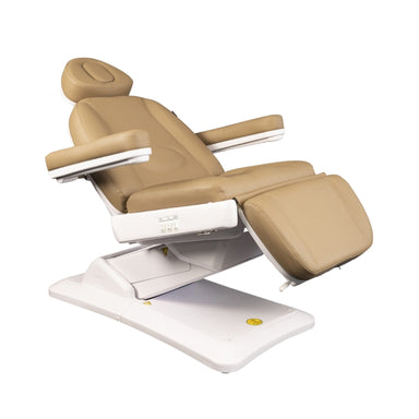 Karma Christchurch electric medical bed in sand showing the backrest in a reclined position