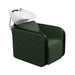 Deep green Karma Clunes electric shampoo basin unit with white ceramic bowl and luxury quilted finish