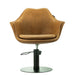 Front view of the tan Karma Cronulla professional salon chair for Australian hair salons